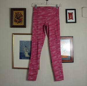 Sugoi Pink & White Winter High Waisted Running Tights Size M